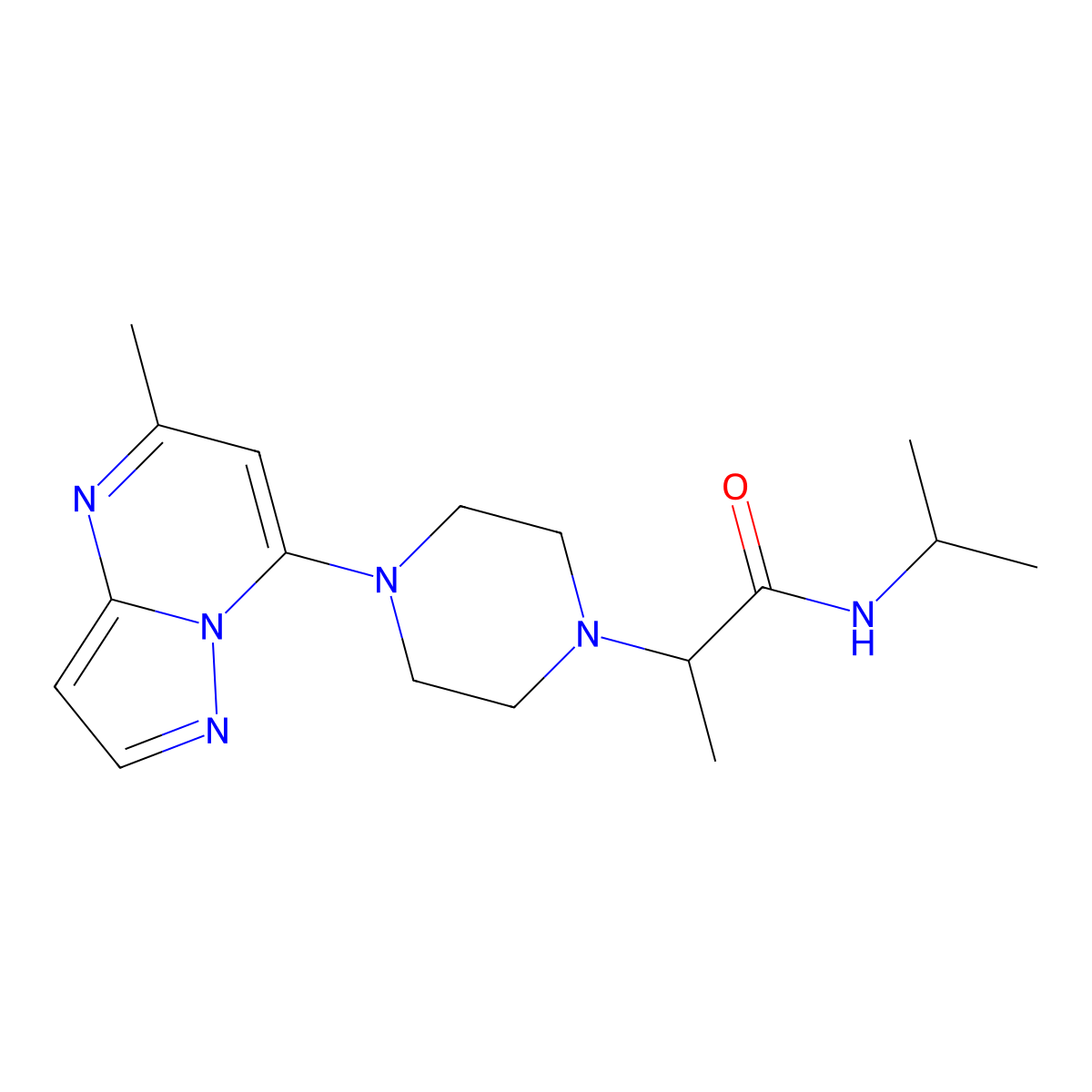 2-(4-{5-methylpyrazolo[1,5-a]pyrimidin-7-yl}piperazin-1-yl)-N-(propan-2-yl)propanamide molecular structure, CAS 2741900-99-0