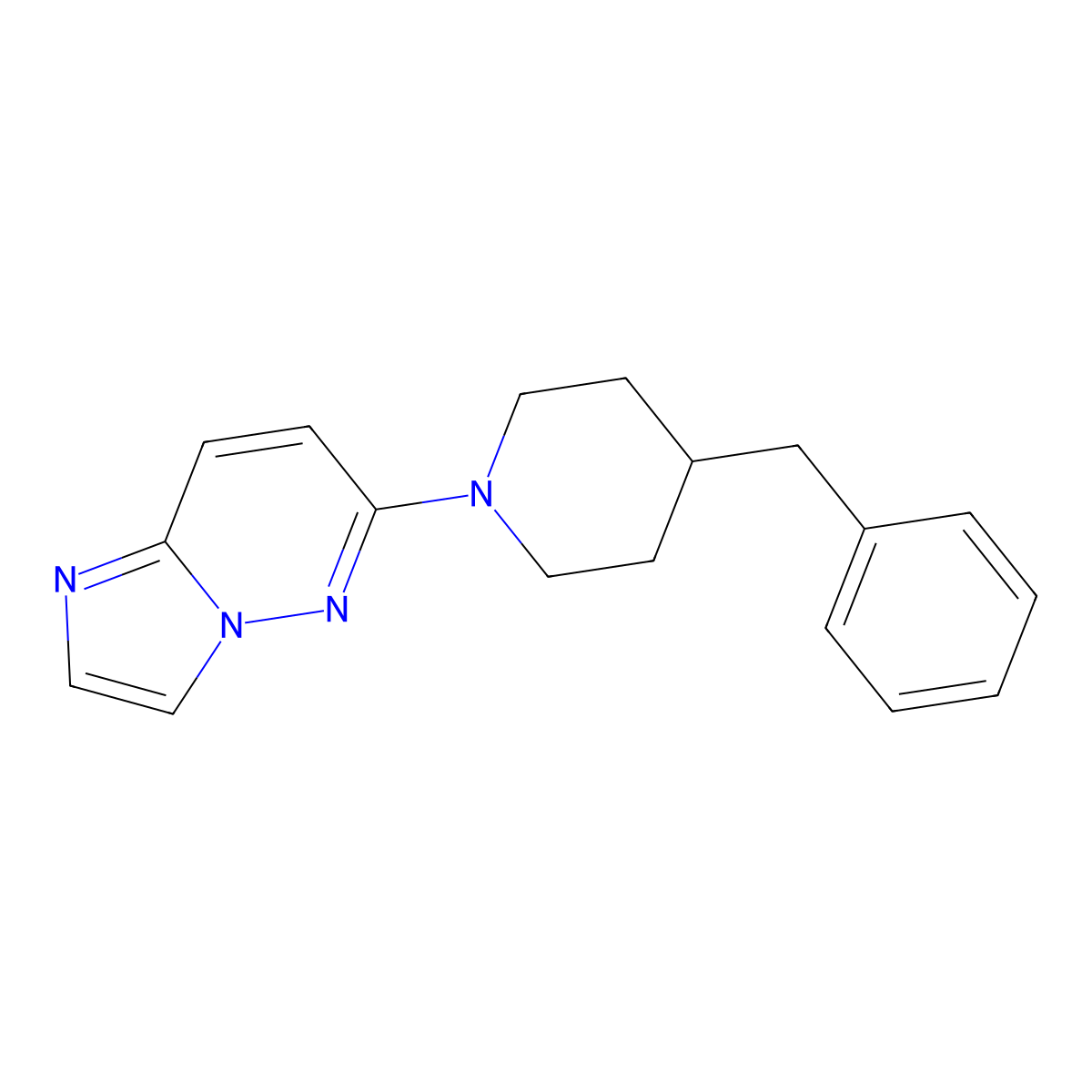 4-Benzyl-1-{imidazo[1,2-b]pyridazin-6-yl}piperidine molecular structure, CAS 2741901-09-5