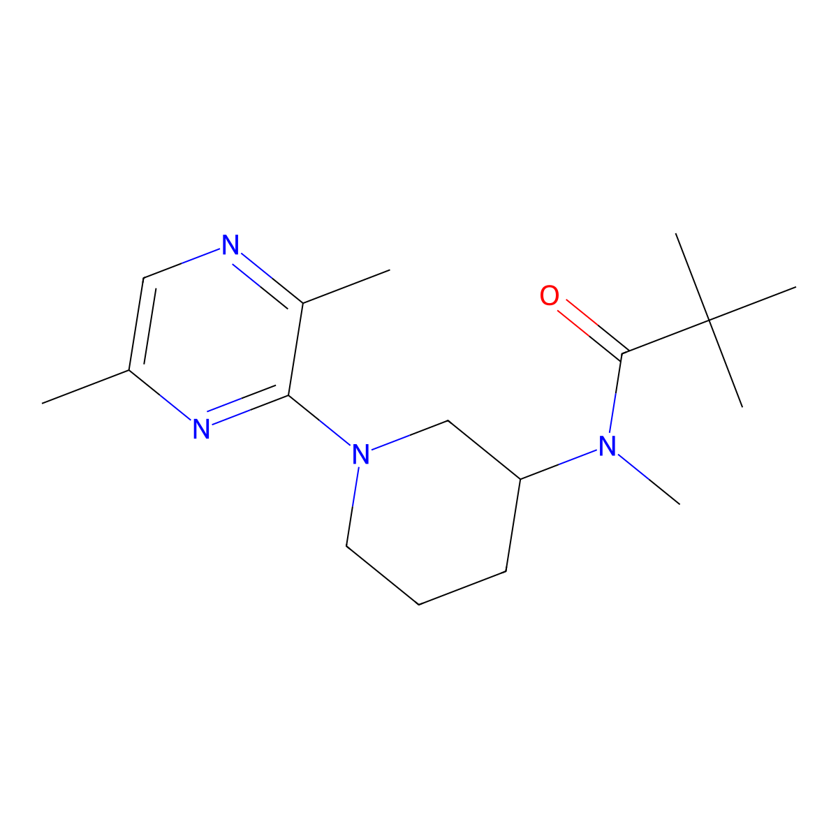 N-[1-(3,6-dimethylpyrazin-2-yl)piperidin-3-yl]-N,2,2-trimethylpropanamide molecular structure, CAS 2741901-17-5