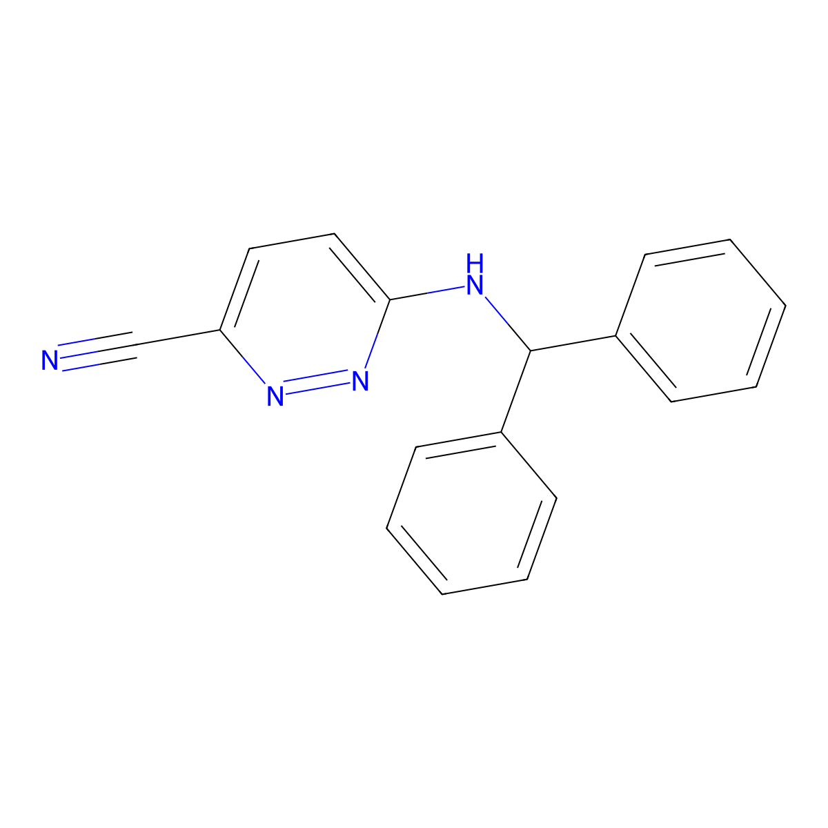 6-[(Diphenylmethyl)amino]pyridazine-3-carbonitrile molecular structure, CAS 2741901-18-6
