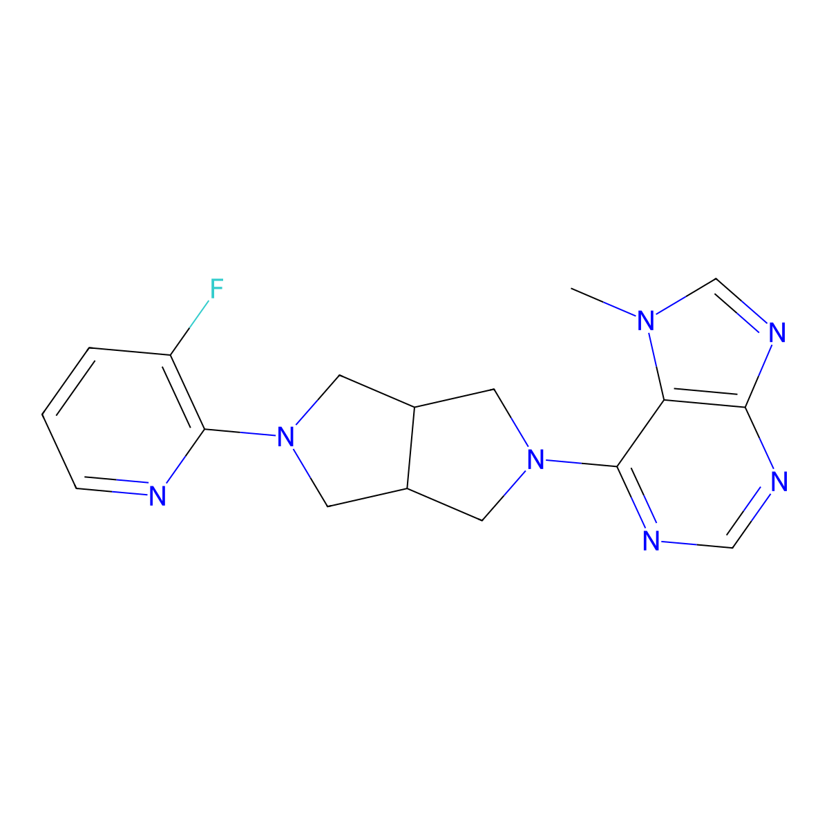 6-[5-(3-fluoropyridin-2-yl)-octahydropyrrolo[3,4-c]pyrrol-2-yl]-7-methyl-7H-purine molecular structure, CAS 2741901-20-0