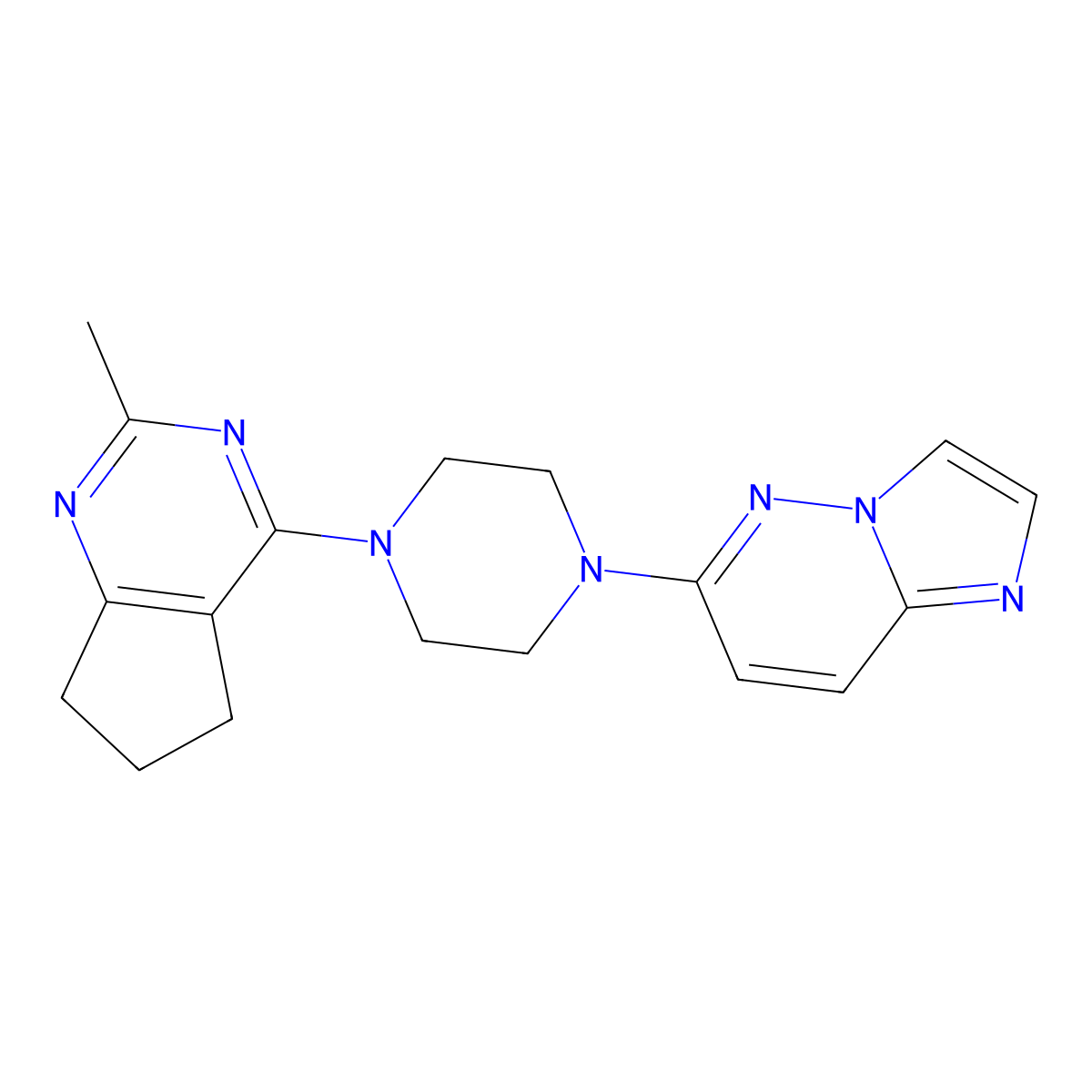 1-{imidazo[1,2-b]pyridazin-6-yl}-4-{2-methyl-5H,6H,7H-cyclopenta[d]pyrimidin-4-yl}piperazine molecular structure, CAS 2741901-24-4