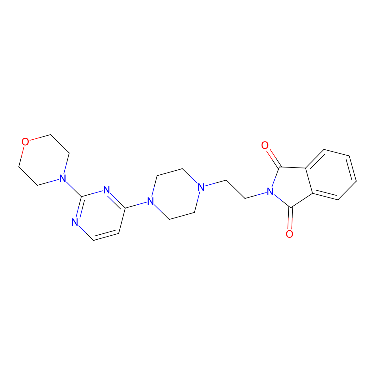 2-(2-{4-[2-(morpholin-4-yl)pyrimidin-4-yl]piperazin-1-yl}ethyl)-2,3-dihydro-1H-isoindole-1,3-dione molecular structure, CAS 2741901-31-3