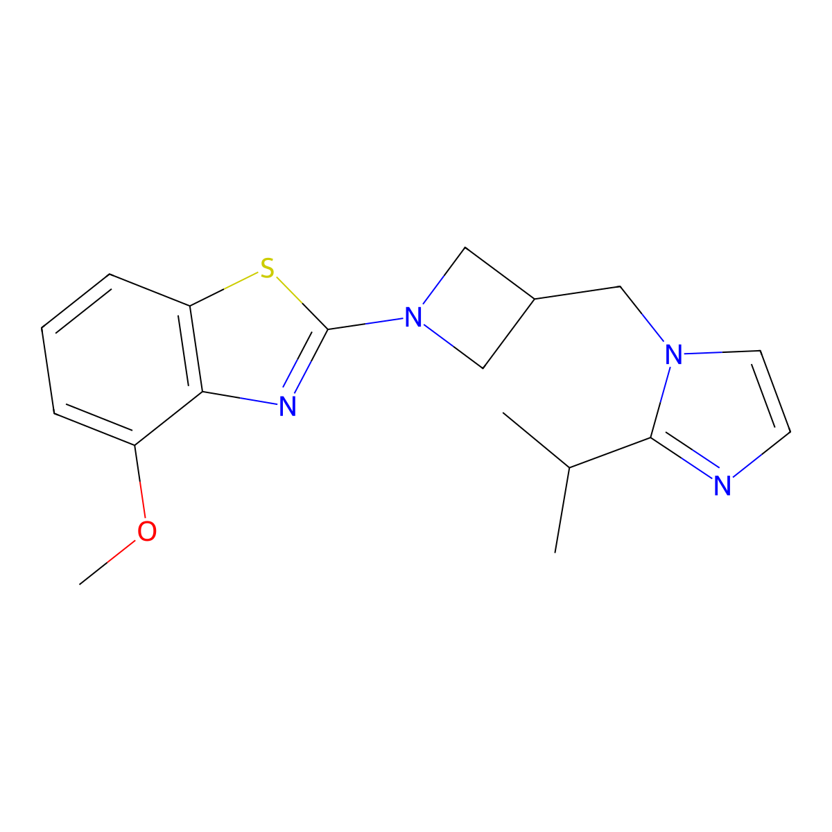 4-methoxy-2-(3-{[2-(propan-2-yl)-1H-imidazol-1-yl]methyl}azetidin-1-yl)-1,3-benzothiazole molecular structure, CAS 2741901-38-0