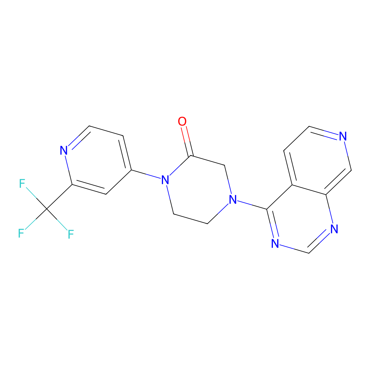 4-{Pyrido[3,4-d]pyrimidin-4-yl}-1-[2-(trifluoromethyl)pyridin-4-yl]piperazin-2-one molecular structure, CAS 2741901-39-1