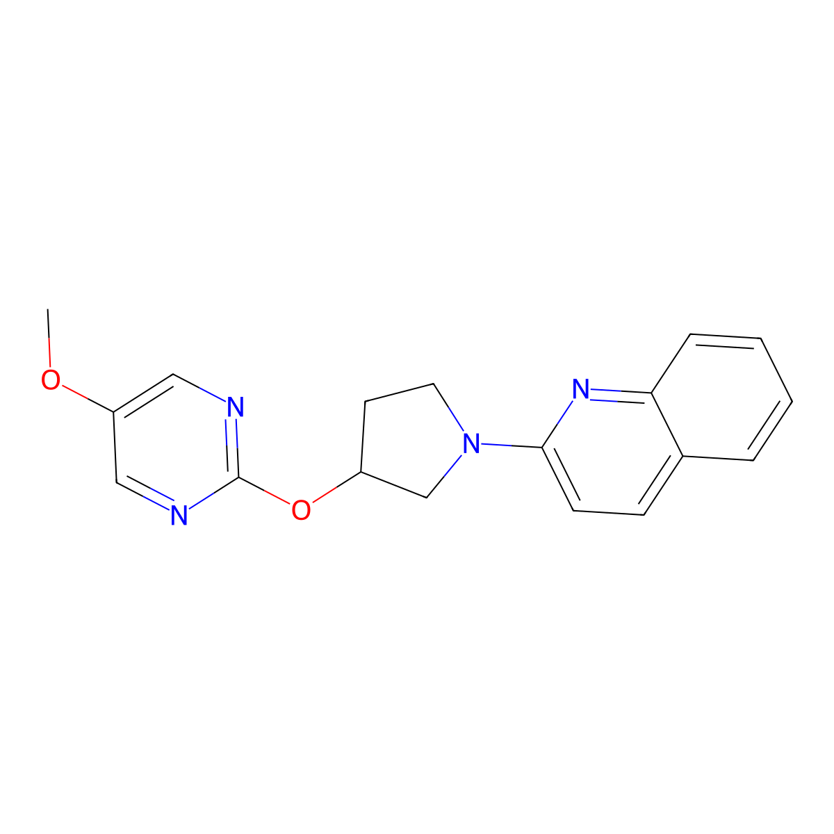 2-{3-[(5-Methoxypyrimidin-2-yl)oxy]pyrrolidin-1-yl}quinoline molecular structure, CAS 2741901-40-4