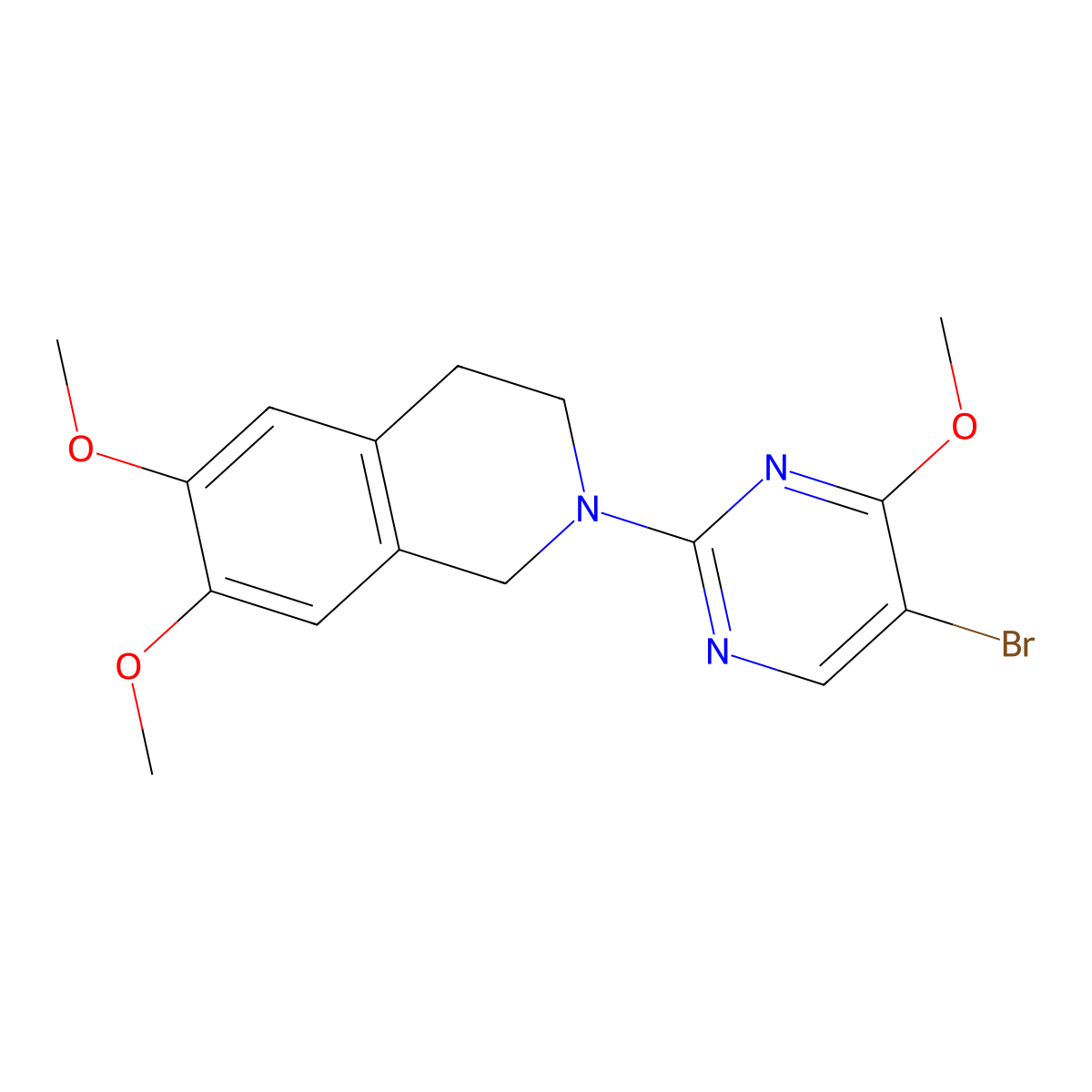 2-(5-Bromo-4-methoxypyrimidin-2-yl)-6,7-dimethoxy-1,2,3,4-tetrahydroisoquinoline molecular structure, CAS 2741901-61-9