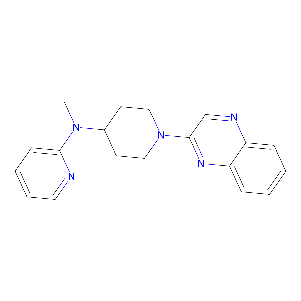 N-methyl-N-[1-(quinoxalin-2-yl)piperidin-4-yl]pyridin-2-amine molecular structure, CAS 2741901-66-4