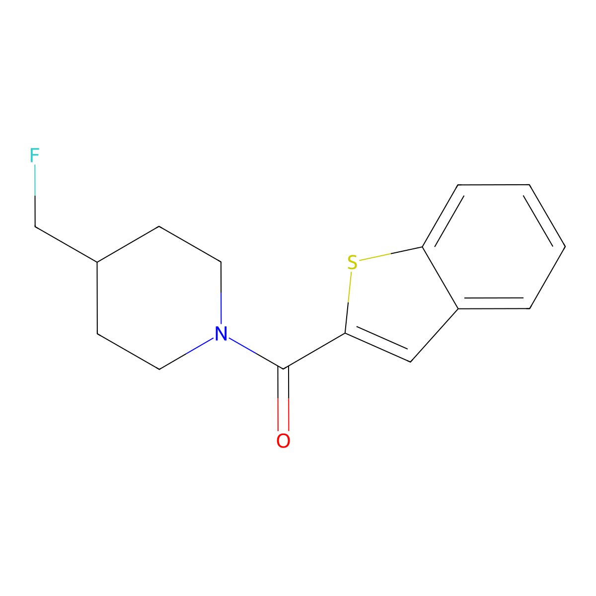 1-(1-Benzothiophene-2-carbonyl)-4-(fluoromethyl)piperidine molecular structure, CAS 2741901-68-6