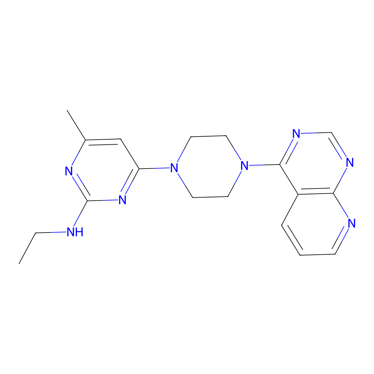 N-ethyl-4-methyl-6-(4-{pyrido[2,3-d]pyrimidin-4-yl}piperazin-1-yl)pyrimidin-2-amine molecular structure, CAS 2741901-72-2
