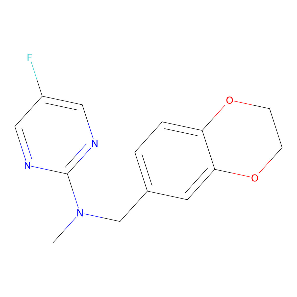 N-[(2,3-dihydro-1,4-benzodioxin-6-yl)methyl]-5-fluoro-N-methylpyrimidin-2-amine molecular structure, CAS 2741907-03-7