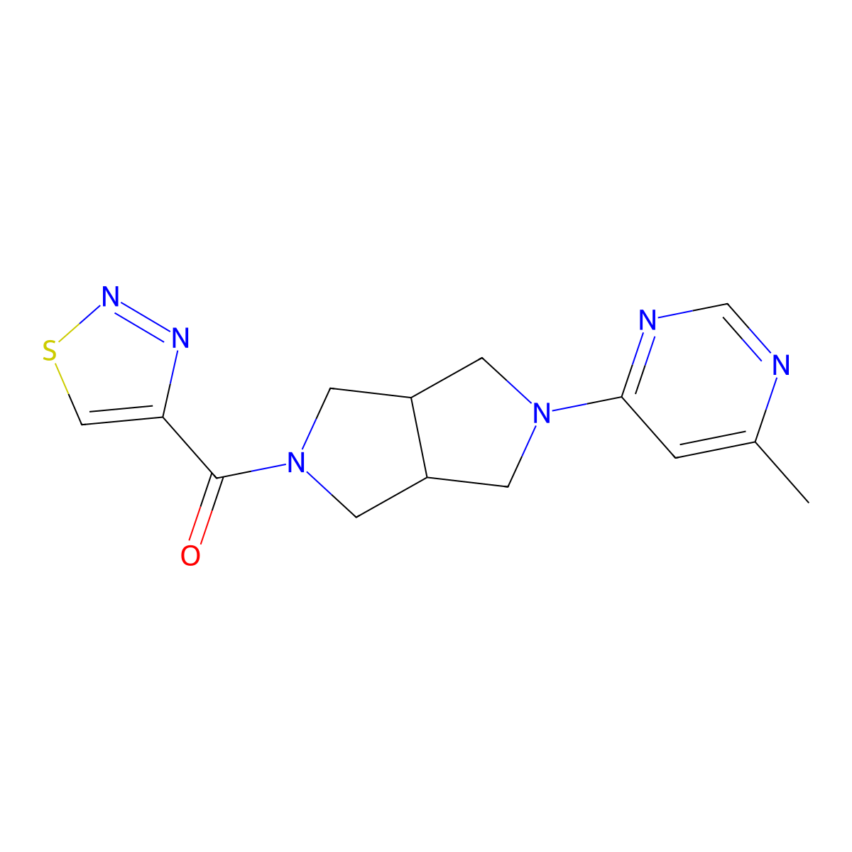 4-Methyl-6-[5-(1,2,3-thiadiazole-4-carbonyl)-octahydropyrrolo[3,4-c]pyrrol-2-yl]pyrimidine molecular structure, CAS 2741907-20-8