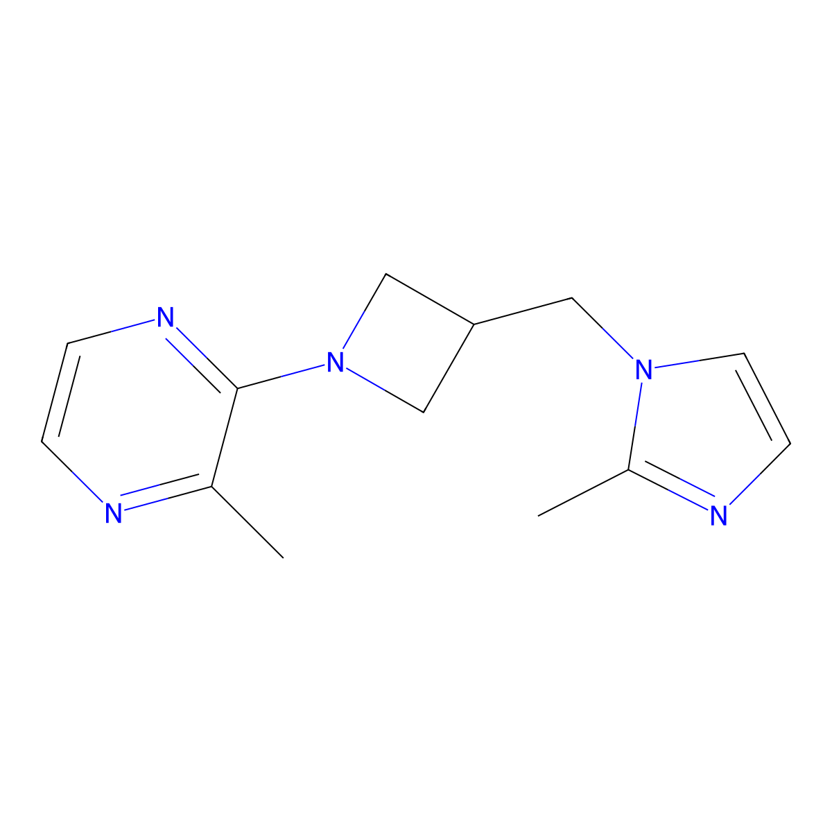 2-methyl-3-{3-[(2-methyl-1H-imidazol-1-yl)methyl]azetidin-1-yl}pyrazine molecular structure, CAS 2741907-24-2