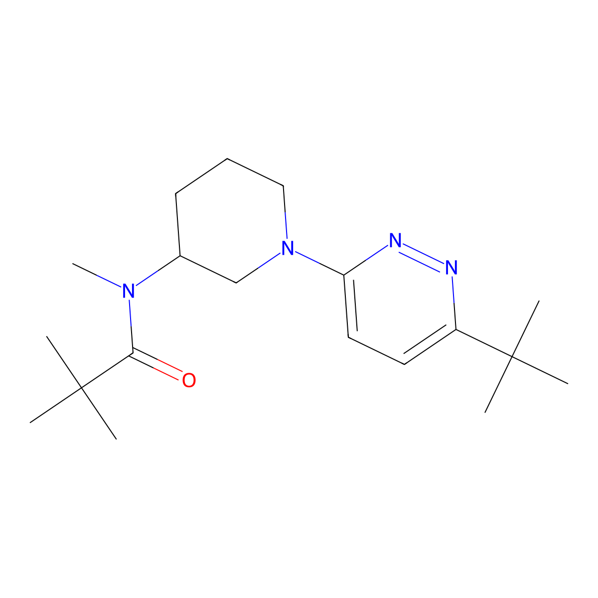 N-[1-(6-tert-butylpyridazin-3-yl)piperidin-3-yl]-N,2,2-trimethylpropanamide molecular structure, CAS 2741907-27-5