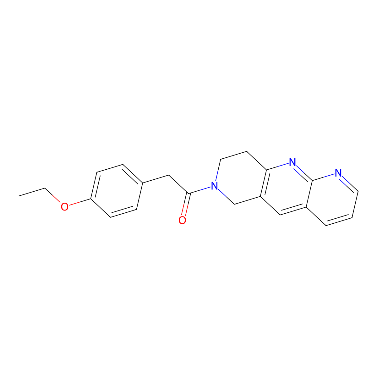 2-(4-ethoxyphenyl)-1-{6H,7H,8H,9H-pyrido[2,3-b]1,6-naphthyridin-7-yl}ethan-1-one molecular structure, CAS 2741907-31-1