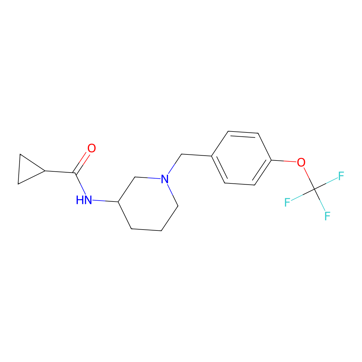 N-(1-{[4-(trifluoromethoxy)phenyl]methyl}piperidin-3-yl)cyclopropanecarboxamide molecular structure, CAS 2741907-35-5