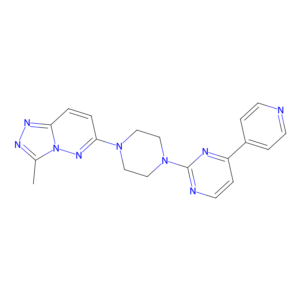 2-(4-{3-Methyl-[1,2,4]triazolo[4,3-b]pyridazin-6-yl}piperazin-1-yl)-4-(pyridin-4-yl)pyrimidine molecular structure, CAS 2741907-39-9