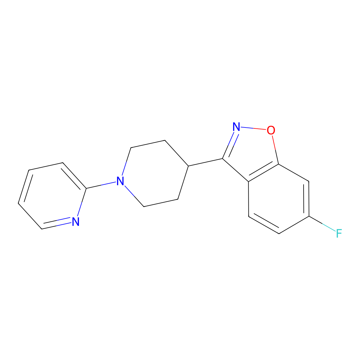 6-Fluoro-3-[1-(pyridin-2-yl)piperidin-4-yl]-1,2-benzoxazole molecular structure, CAS 2741907-43-5
