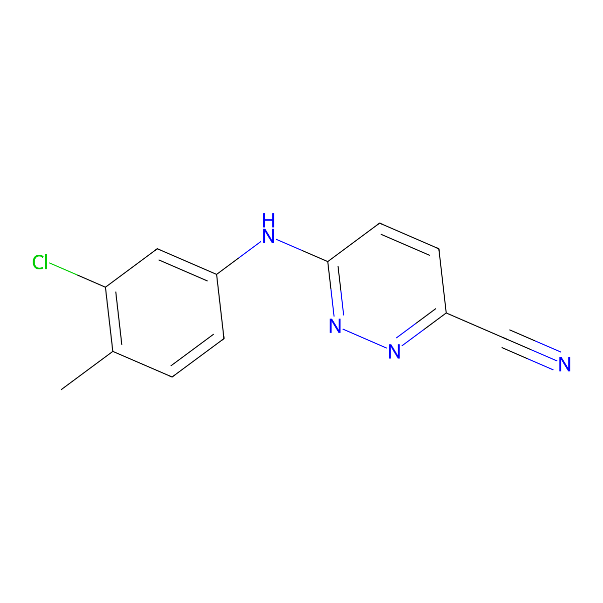 6-[(3-Chloro-4-methylphenyl)amino]pyridazine-3-carbonitrile molecular structure, CAS 2741907-46-8