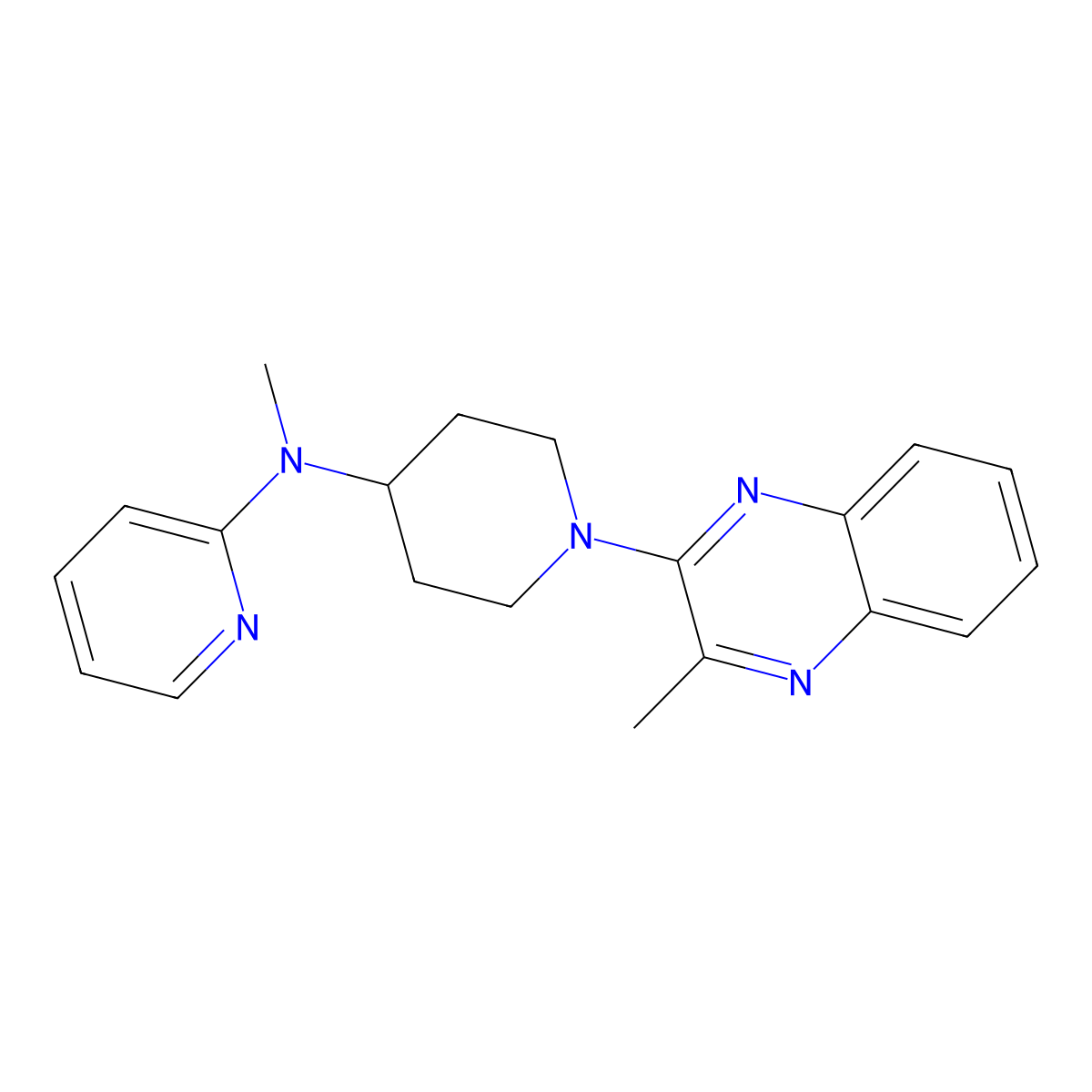 N-methyl-N-[1-(3-methylquinoxalin-2-yl)piperidin-4-yl]pyridin-2-amine molecular structure, CAS 2741907-56-0