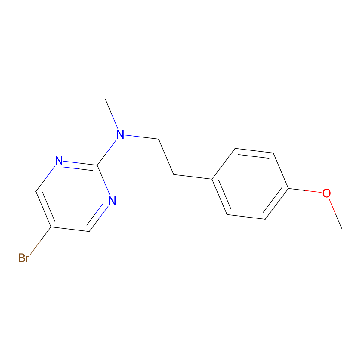 5-bromo-N-[2-(4-methoxyphenyl)ethyl]-N-methylpyrimidin-2-amine molecular structure, CAS 2741907-60-6