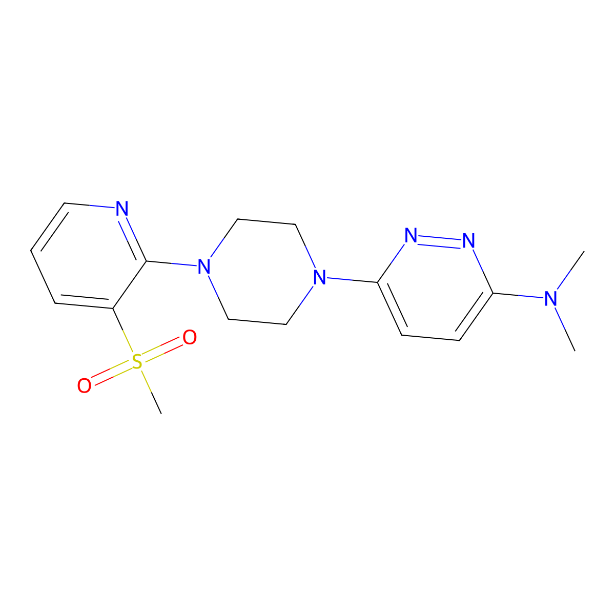 6-[4-(3-methanesulfonylpyridin-2-yl)piperazin-1-yl]-N,N-dimethylpyridazin-3-amine molecular structure, CAS 2741907-66-2
