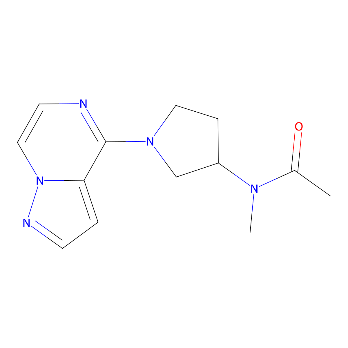N-methyl-N-(1-{pyrazolo[1,5-a]pyrazin-4-yl}pyrrolidin-3-yl)acetamide molecular structure, CAS 2741907-75-3
