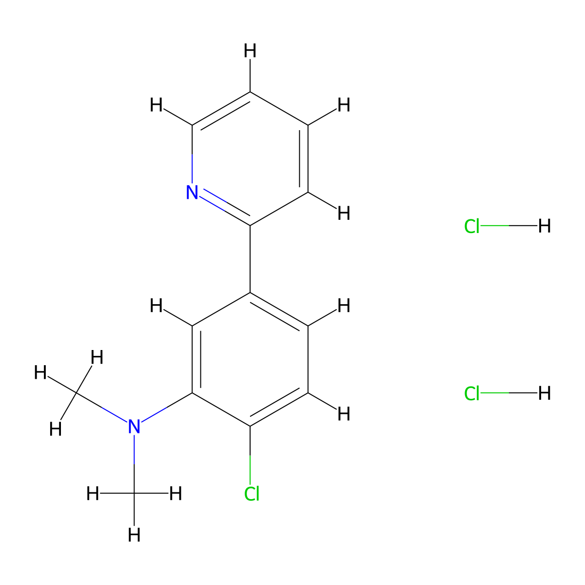 2-chloro-N,N-dimethyl-5-(pyridin-2-yl)aniline dihydrochloride molecular structure, CAS 2741907-78-6