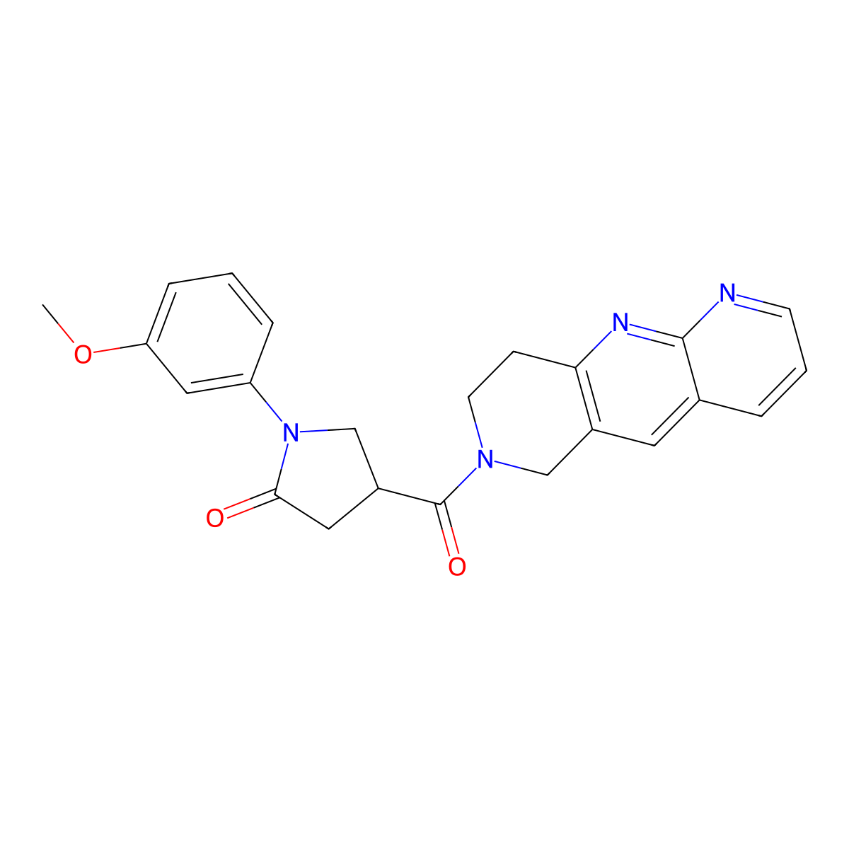 1-(3-methoxyphenyl)-4-{6H,7H,8H,9H-pyrido[2,3-b]1,6-naphthyridine-7-carbonyl}pyrrolidin-2-one molecular structure, CAS 2741908-14-3