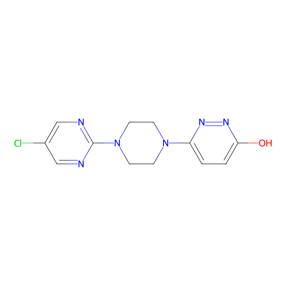 6-[4-(5-Chloropyrimidin-2-yl)piperazin-1-yl]pyridazin-3-ol molecular structure, CAS 2741908-15-4