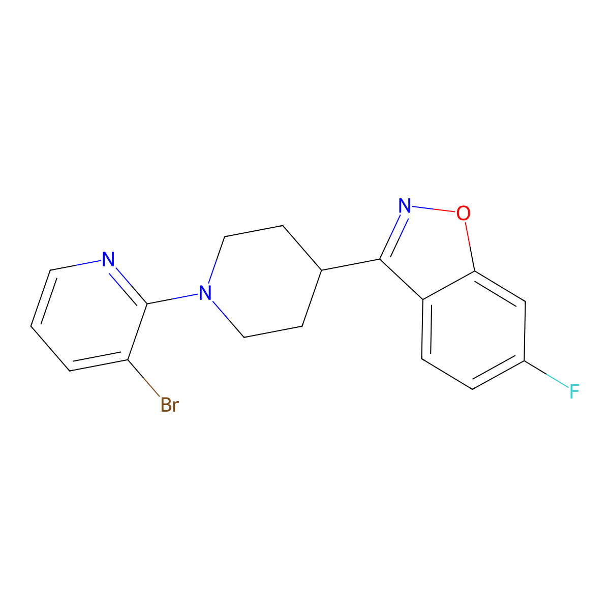 3-[1-(3-Bromopyridin-2-yl)piperidin-4-yl]-6-fluoro-1,2-benzoxazole molecular structure, CAS 2741908-32-5