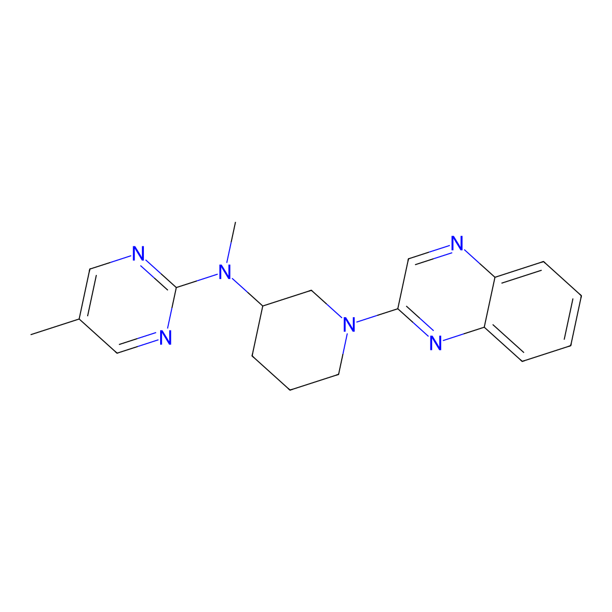N,5-dimethyl-N-[1-(quinoxalin-2-yl)piperidin-3-yl]pyrimidin-2-amine molecular structure, CAS 2741908-34-7