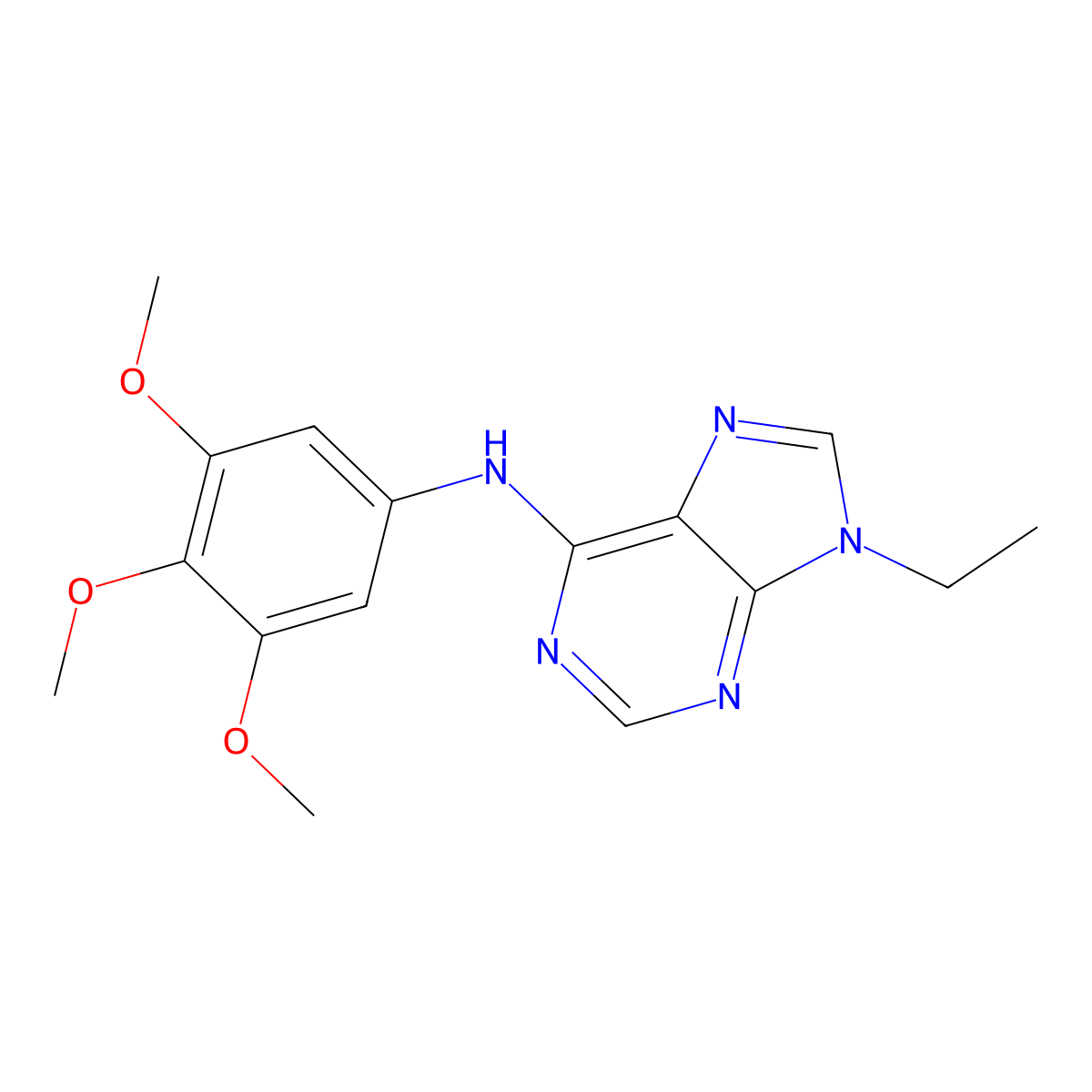 9-ethyl-N-(3,4,5-trimethoxyphenyl)-9H-purin-6-amine molecular structure, CAS 2741908-43-8