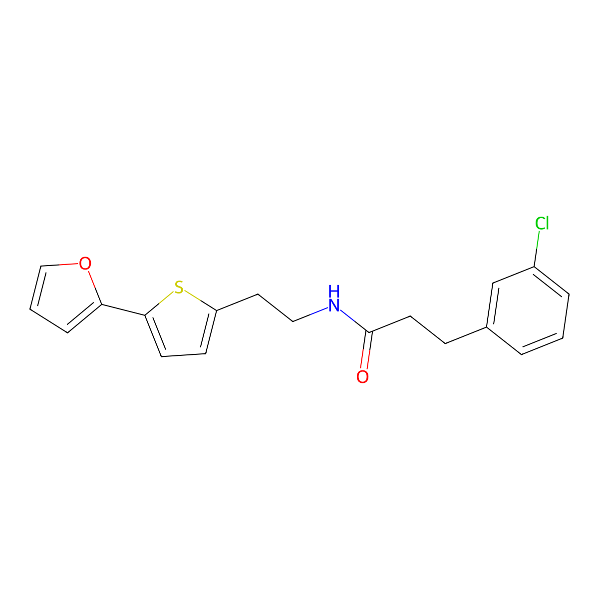 3-(3-chlorophenyl)-N-{2-[5-(furan-2-yl)thiophen-2-yl]ethyl}propanamide molecular structure, CAS 2741908-81-4