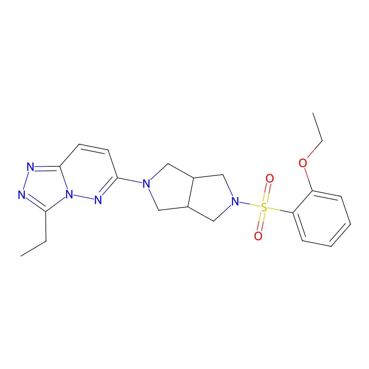 6-[5-(2-Ethoxybenzenesulfonyl)-octahydropyrrolo[3,4-c]pyrrol-2-yl]-3-ethyl-[1,2,4]triazolo[4,3-b]pyridazine molecular structure, CAS 2741908-86-9