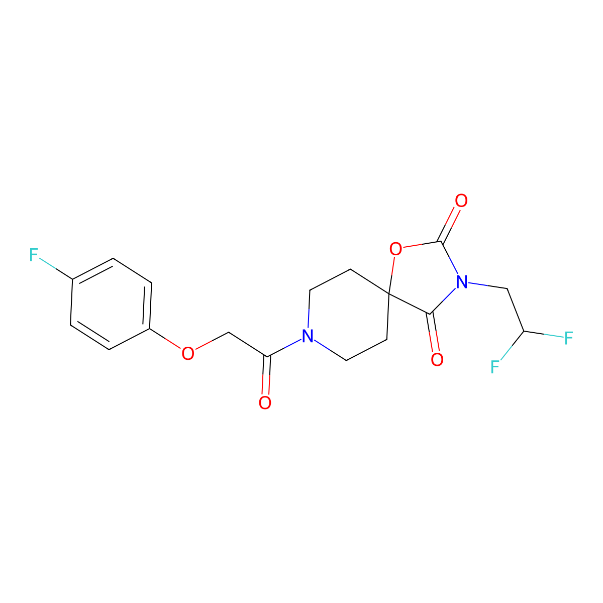 3-(2,2-Difluoroethyl)-8-[2-(4-fluorophenoxy)acetyl]-1-oxa-3,8-diazaspiro[4.5]decane-2,4-dione molecular structure, CAS 2741908-87-0