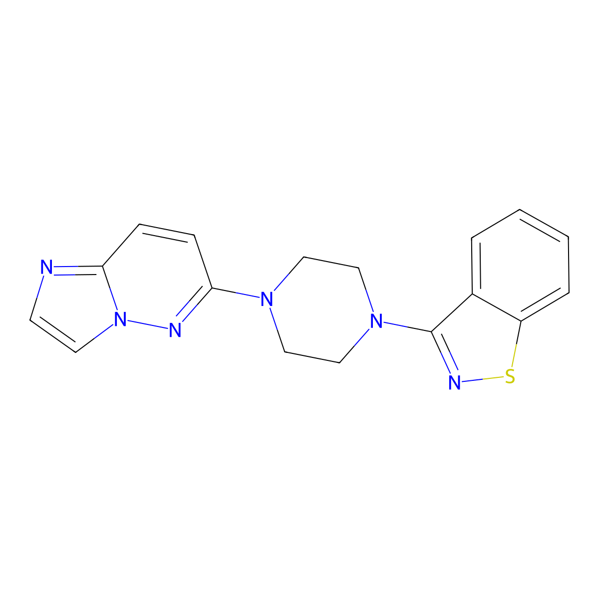 3-(4-{Imidazo[1,2-b]pyridazin-6-yl}piperazin-1-yl)-1,2-benzothiazole molecular structure, CAS 2741908-88-1