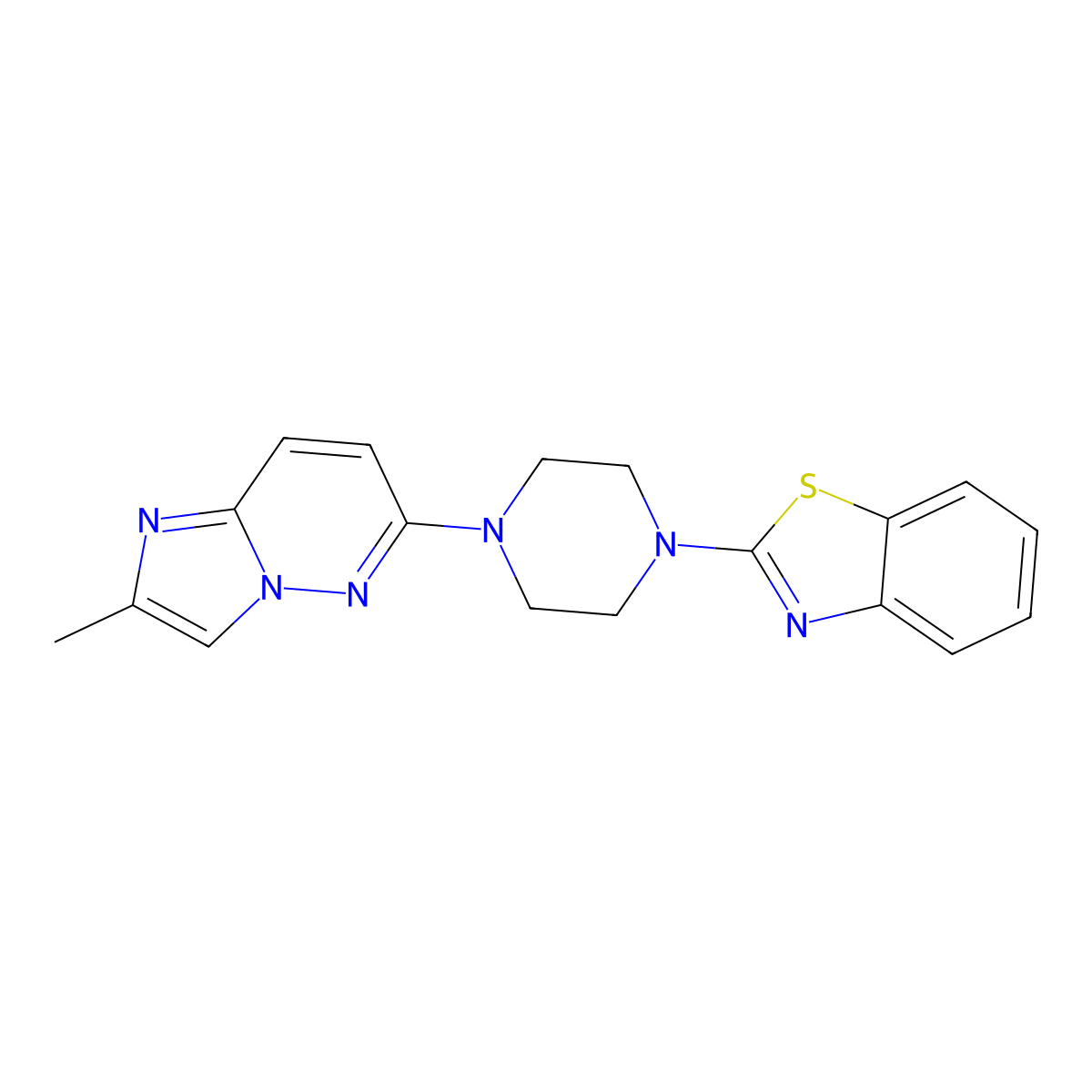 2-(4-{2-Methylimidazo[1,2-b]pyridazin-6-yl}piperazin-1-yl)-1,3-benzothiazole molecular structure, CAS 2741910-13-2