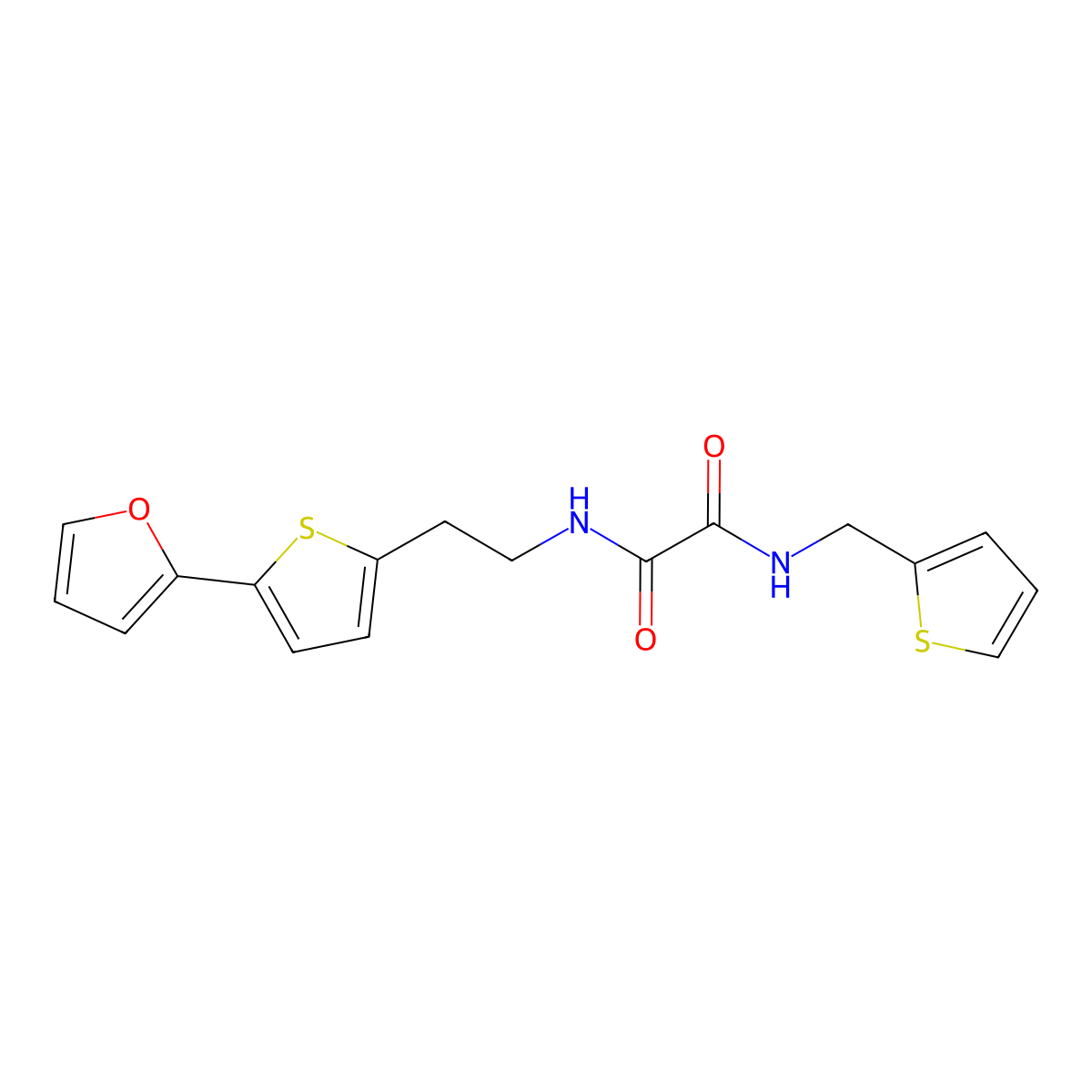 N-{2-[5-(furan-2-yl)thiophen-2-yl]ethyl}-N'-[(thiophen-2-yl)methyl]ethanediamide molecular structure, CAS 2741910-16-5