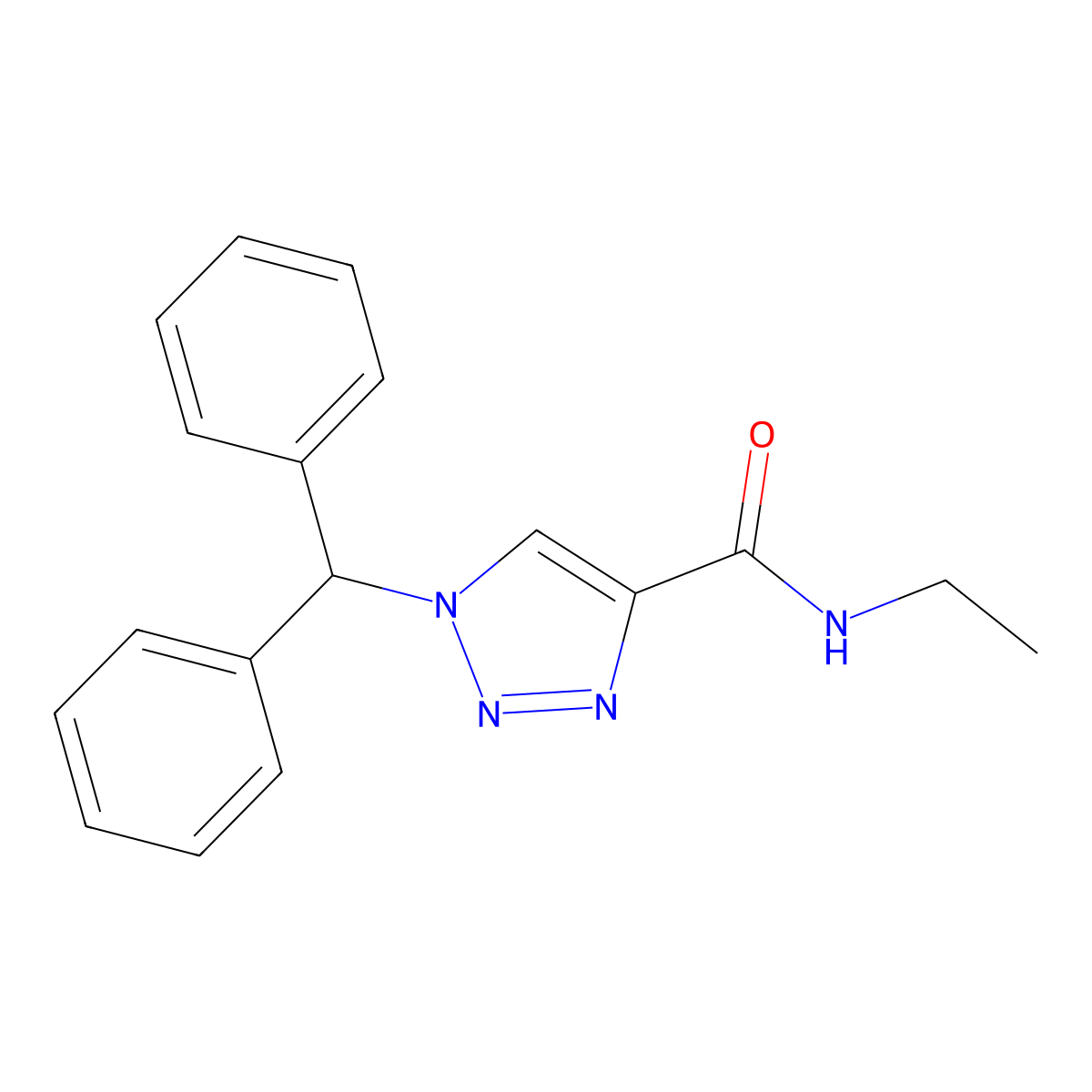 1-(diphenylmethyl)-N-ethyl-1H-1,2,3-triazole-4-carboxamide molecular structure, CAS 2741910-17-6