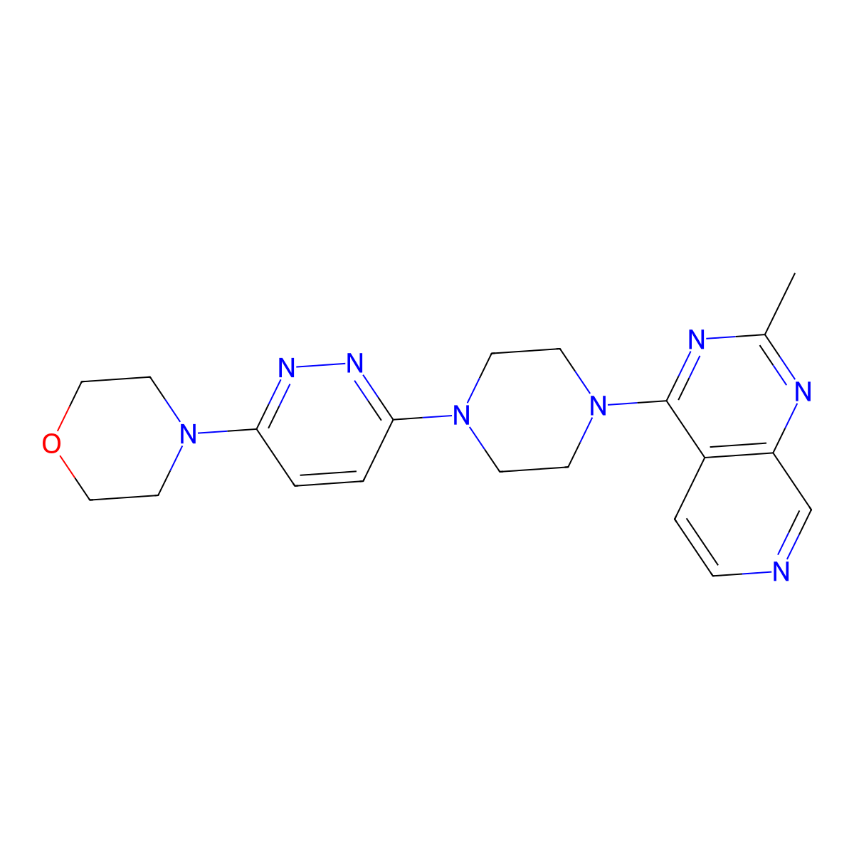 4-[6-(4-{2-Methylpyrido[3,4-d]pyrimidin-4-yl}piperazin-1-yl)pyridazin-3-yl]morpholine molecular structure, CAS 2741910-30-3
