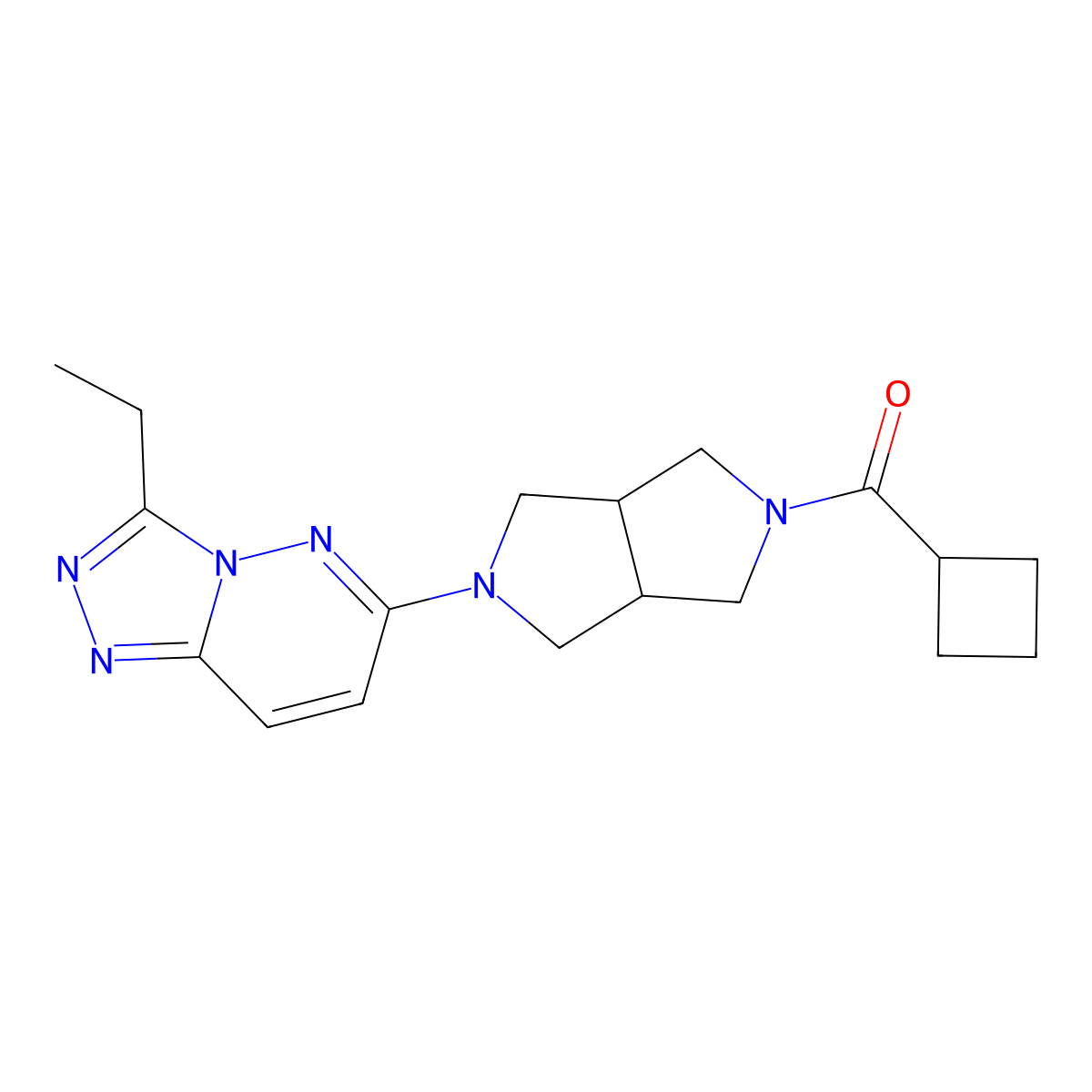 2-Cyclobutanecarbonyl-5-{3-ethyl-[1,2,4]triazolo[4,3-b]pyridazin-6-yl}-octahydropyrrolo[3,4-c]pyrrole molecular structure, CAS 2741910-43-8