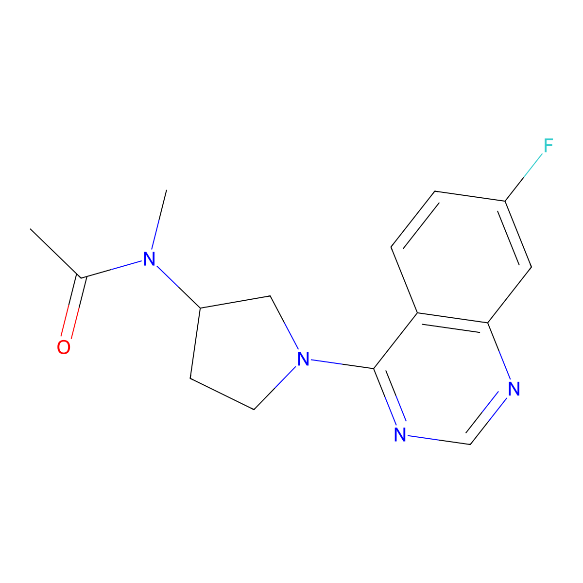 N-[1-(7-fluoroquinazolin-4-yl)pyrrolidin-3-yl]-N-methylacetamide molecular structure, CAS 2741910-45-0