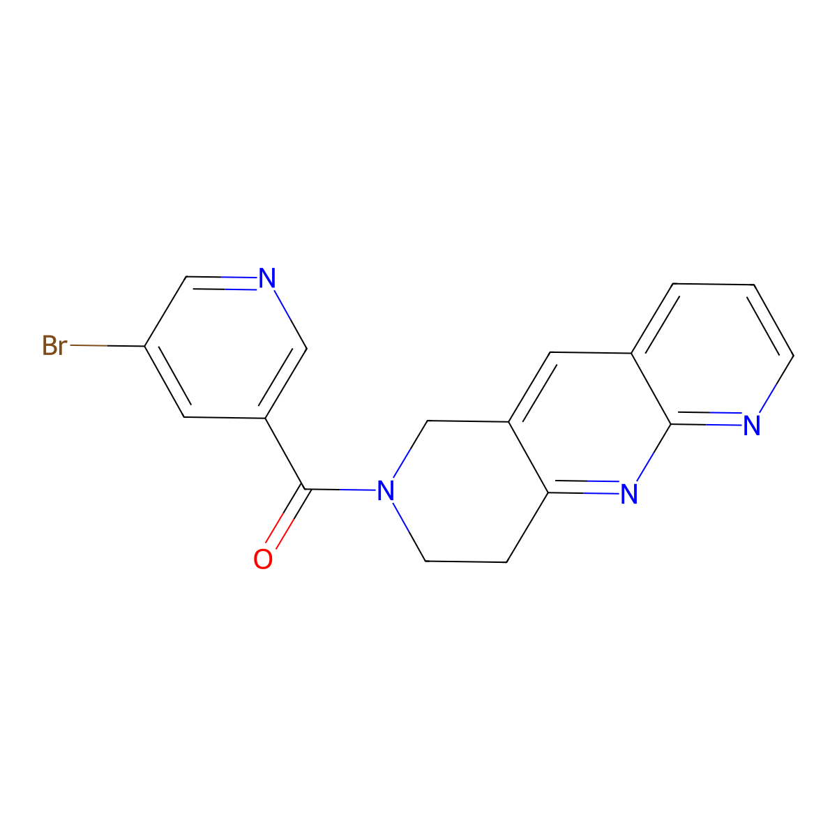 3-bromo-5-{6H,7H,8H,9H-pyrido[2,3-b]1,6-naphthyridine-7-carbonyl}pyridine molecular structure, CAS 2741910-51-8