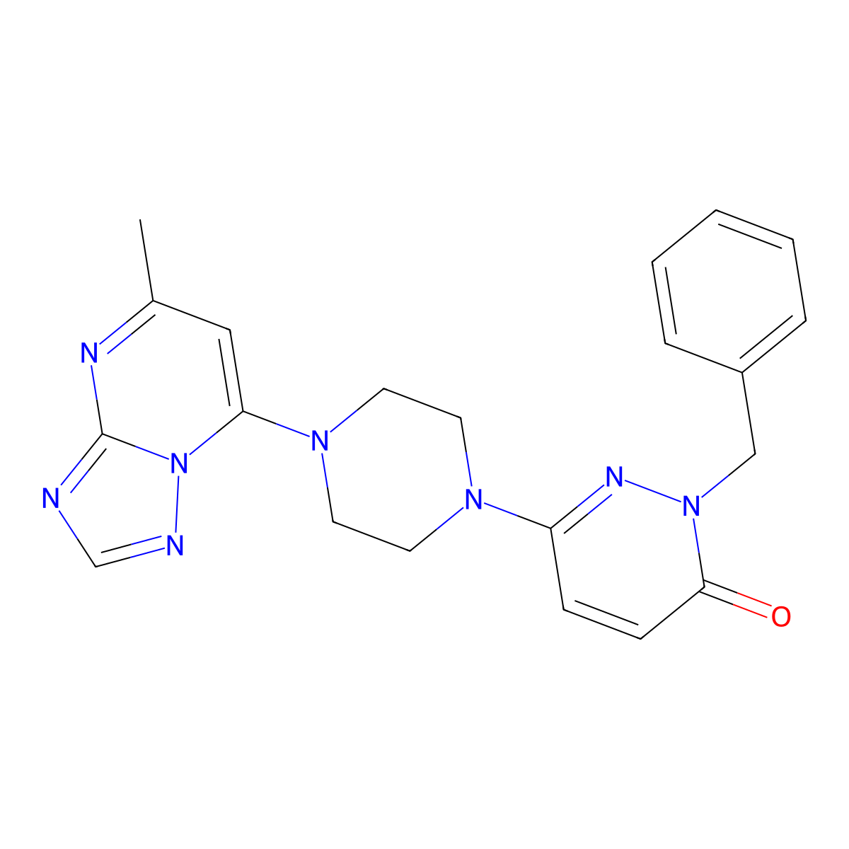2-Benzyl-6-(4-{5-methyl-[1,2,4]triazolo[1,5-a]pyrimidin-7-yl}piperazin-1-yl)-2,3-dihydropyridazin-3-one molecular structure, CAS 2741910-58-5