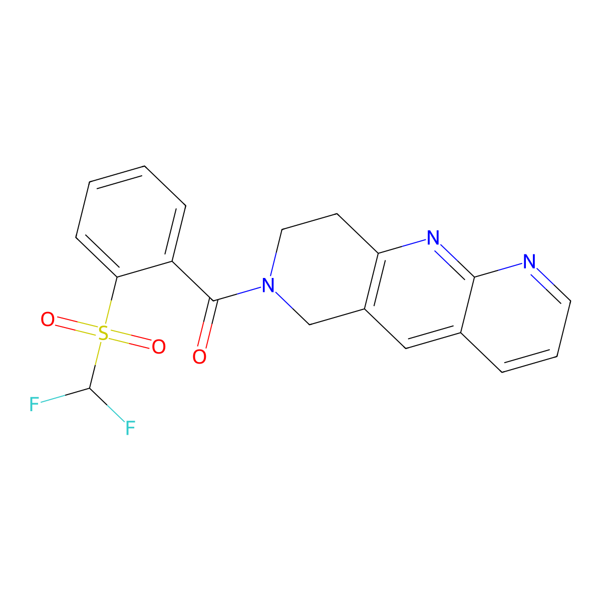 7-(2-difluoromethanesulfonylbenzoyl)-6H,7H,8H,9H-pyrido[2,3-b]1,6-naphthyridine molecular structure, CAS 2741910-59-6