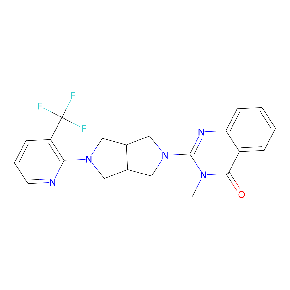 3-Methyl-2-{5-[3-(trifluoromethyl)pyridin-2-yl]-octahydropyrrolo[3,4-c]pyrrol-2-yl}-3,4-dihydroquinazolin-4-one molecular structure, CAS 2741910-61-0