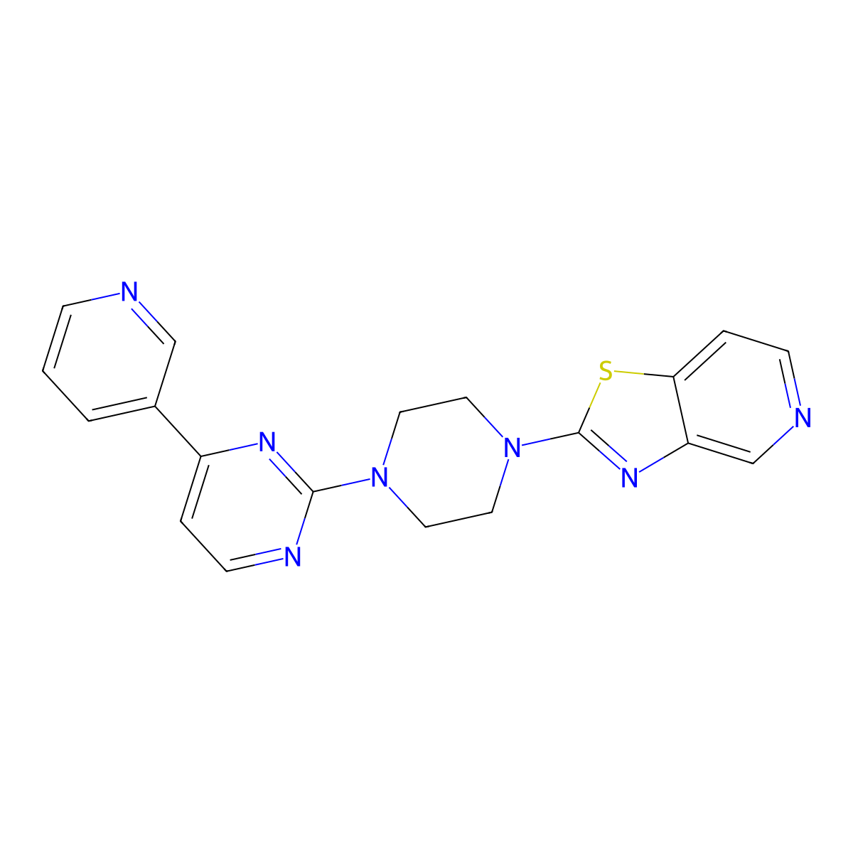 4-(Pyridin-3-yl)-2-(4-{[1,3]thiazolo[4,5-c]pyridin-2-yl}piperazin-1-yl)pyrimidine molecular structure, CAS 2741910-68-7