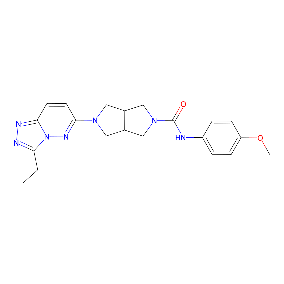 5-{3-ethyl-[1,2,4]triazolo[4,3-b]pyridazin-6-yl}-N-(4-methoxyphenyl)-octahydropyrrolo[3,4-c]pyrrole-2-carboxamide molecular structure, CAS 2741910-71-2