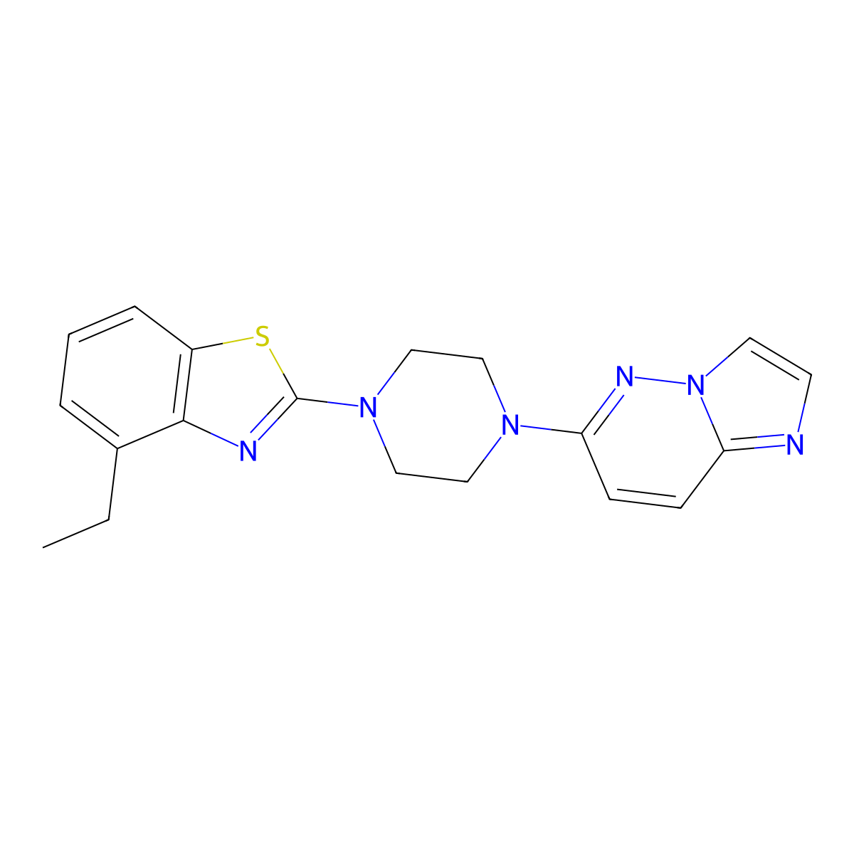 4-Ethyl-2-(4-{imidazo[1,2-b]pyridazin-6-yl}piperazin-1-yl)-1,3-benzothiazole molecular structure, CAS 2741910-79-0